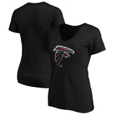 Atlanta Falcons Women's Midnight Mascot Logo V-Neck T-Shirt Black | NFL