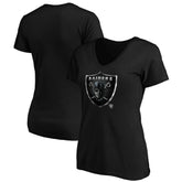 Las Vegas Raiders Women's Midnight Mascot Logo V-Neck T-Shirt Black | NFL