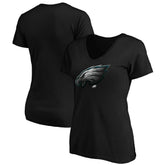 Philadelphia Eagles Women's Midnight Mascot Logo V-Neck T-Shirt Black | NFL