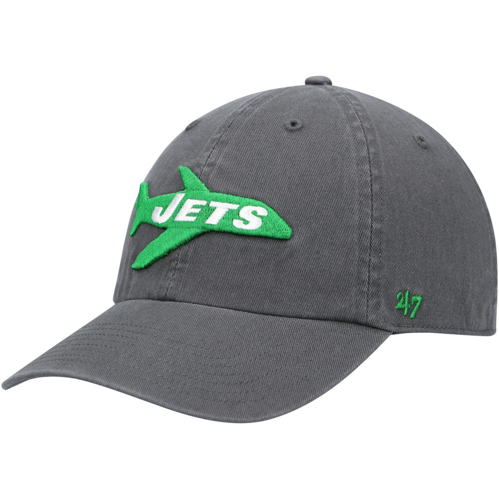 New York Jets '47 Clean Up Adjustable Hat Charcoal | 47 brand