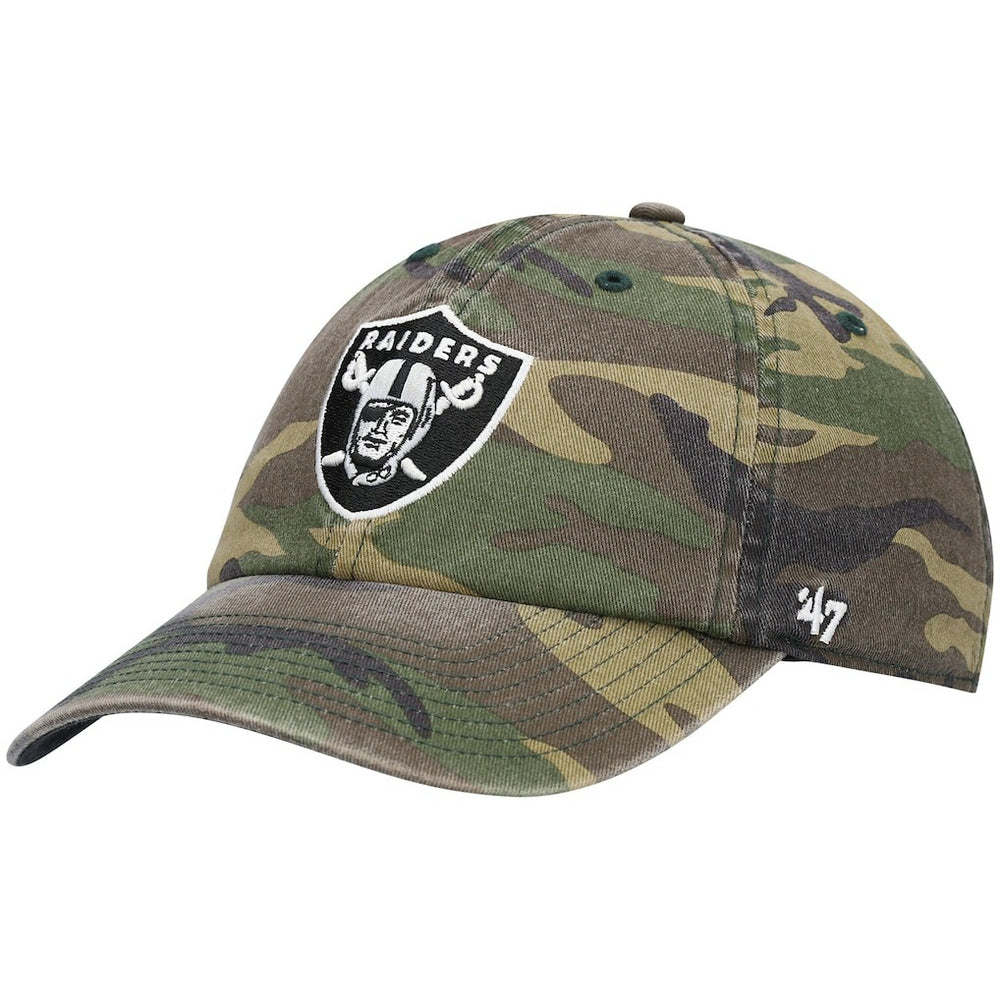 Las Vegas Raiders '47 Woodland Clean Up Adjustable Hat Camo | 47 brand