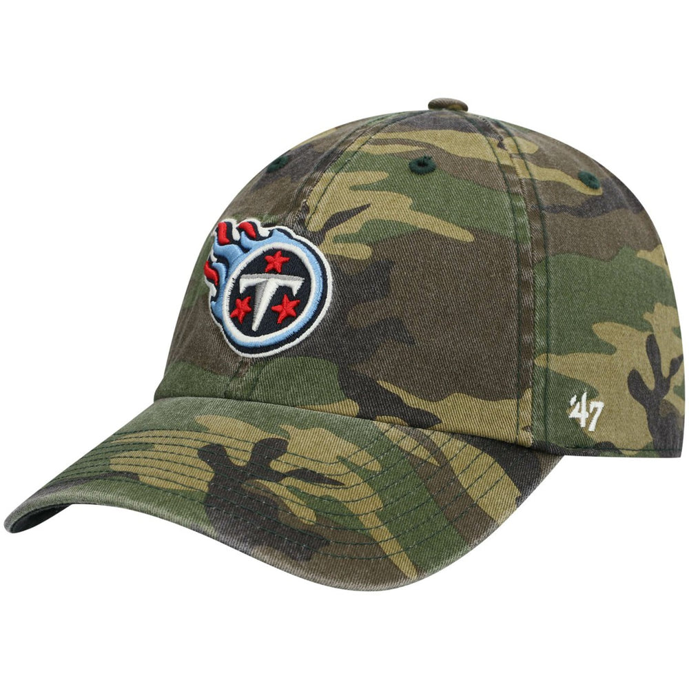 Tennessee Titans '47 Woodland Clean Up Adjustable Hat Camo | 47 brand
