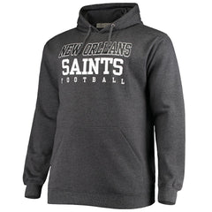 New Orleans Saints Big & Tall Practice Pullover Hoodie Heathered Charcoal | Fanatics