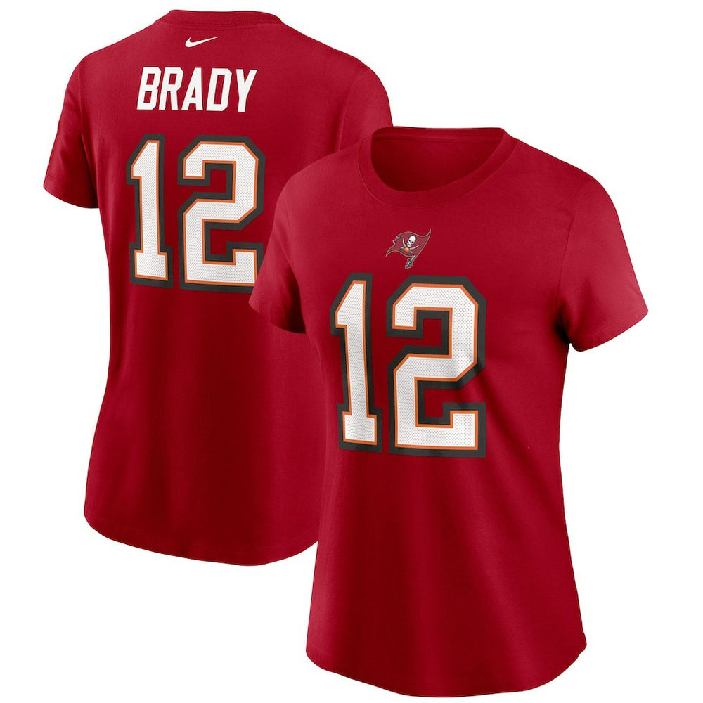 Tom Brady Tampa Bay Buccaneers Women's Name & Number T-Shirt Red | Nike for Sale