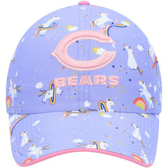 Chicago Bears '47 Girls Preschool Unicorn Clean Up Adjustable Hat Purple | 47 brand