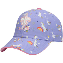 New Orleans Saints '47 Girls Preschool Unicorn Clean Up Adjustable Hat Purple | 47 brand