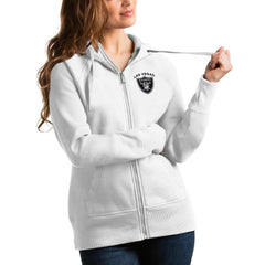 Las Vegas Raiders Antigua Women's Victory Full-Zip Hoodie White | NFL