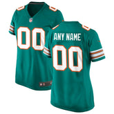 Miami Dolphins Women's Alternate Custom Game Jersey Aqua | Nike for Sale