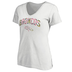 Denver Broncos Women's Floral Arch T-Shirt White | NFL