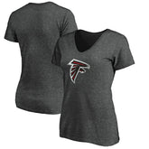 Atlanta Falcons Women's Primary Logo V-Neck T-Shirt Heather Gray | NFL