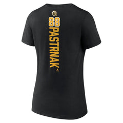 David Pastrnak Boston Bruins Women's Playmaker V-Neck T-Shirt - Black - NHL