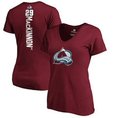 Nathan MacKinnon Colorado Avalanche Women's Playmaker V-Neck T-Shirt - Garnet - NHL
