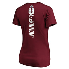 Nathan MacKinnon Colorado Avalanche Women's Playmaker V-Neck T-Shirt - Garnet - NHL