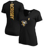 Sidney Crosby Pittsburgh Penguins Women's Playmaker V-Neck T-Shirt - Black - NHL