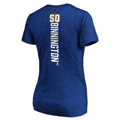 Jordan Binnington St. Louis Blues Women's Playmaker V-Neck T-Shirt - Royal - NHL