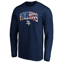Minnesota Vikings Banner Wave Long Sleeve T-Shirt Navy | NFL