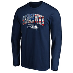 Seattle Seahawks Banner Wave Long Sleeve T-Shirt College Navy | NFL