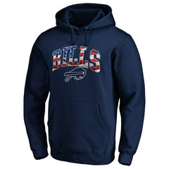 Buffalo Bills Banner Wave Fitted Pullover Hoodie Navy | NFL