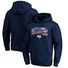 Tampa Bay Buccaneers Banner Wave Fitted Pullover Hoodie Navy | NFL