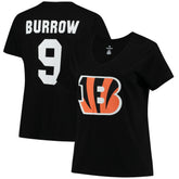 Joe Burrow Cincinnati Bengals Women's Plus Size Name & Number V-Neck T-Shirt Black | Fanatics