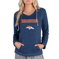 Denver Broncos Concepts Sport Women's Mainstream Tri-Blend Raglan Hoodie V-Neck Top Navy | NFL