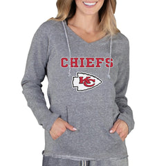 Kansas City Chiefs Concepts Sport Women's Mainstream Tri-Blend Raglan Hoodie V-Neck Top Gray | NFL