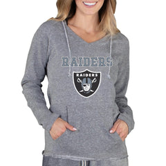 Las Vegas Raiders Concepts Sport Women's Mainstream Tri-Blend Raglan Hoodie V-Neck Top Gray | NFL