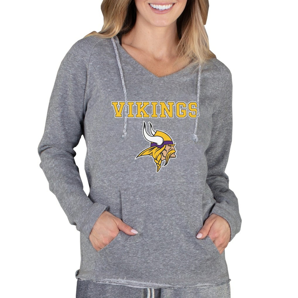 Minnesota Vikings Concepts Sport Women's Mainstream Tri-Blend Raglan Hoodie V-Neck Top Gray | NFL