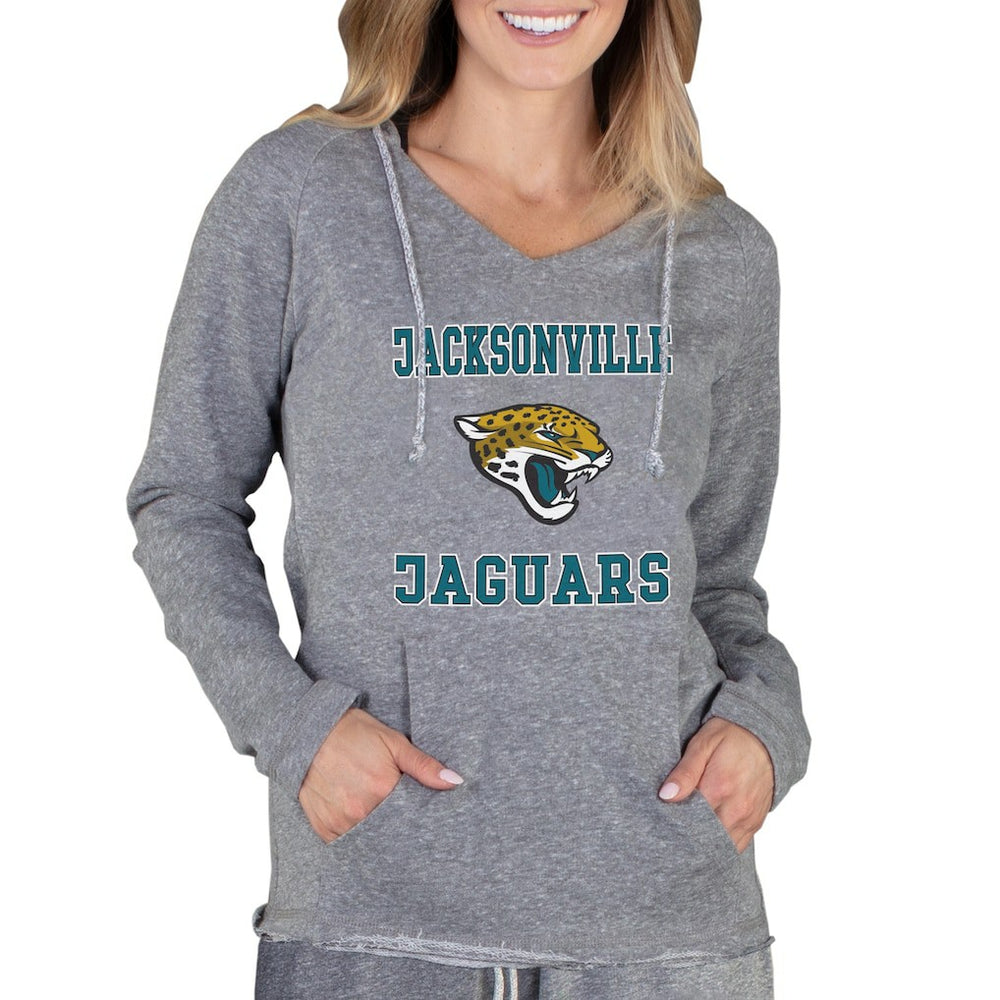 Jacksonville Jaguars Concepts Sport Women's Mainstream Tri-Blend Raglan Hoodie V-Neck Top Gray | NFL