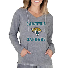 Jacksonville Jaguars Concepts Sport Women's Mainstream Tri-Blend Raglan Hoodie V-Neck Top Gray | NFL