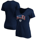 Milwaukee Bucks Women's Banner Wave V-Neck T-Shirt Navy - NBA