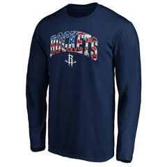 Houston Rockets Banner Wave Long Sleeve T-Shirt Navy - NBA