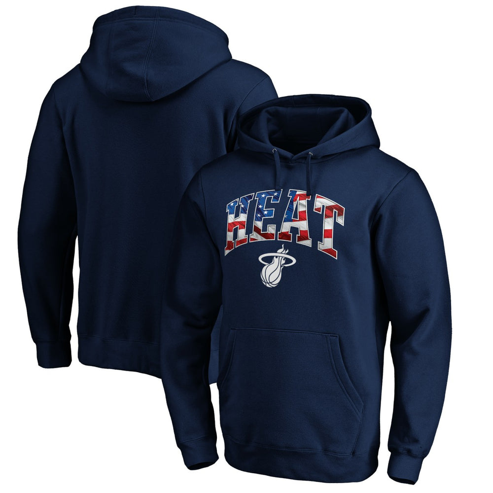 Miami Heat Banner Wave Pullover Hoodie Navy - NBA