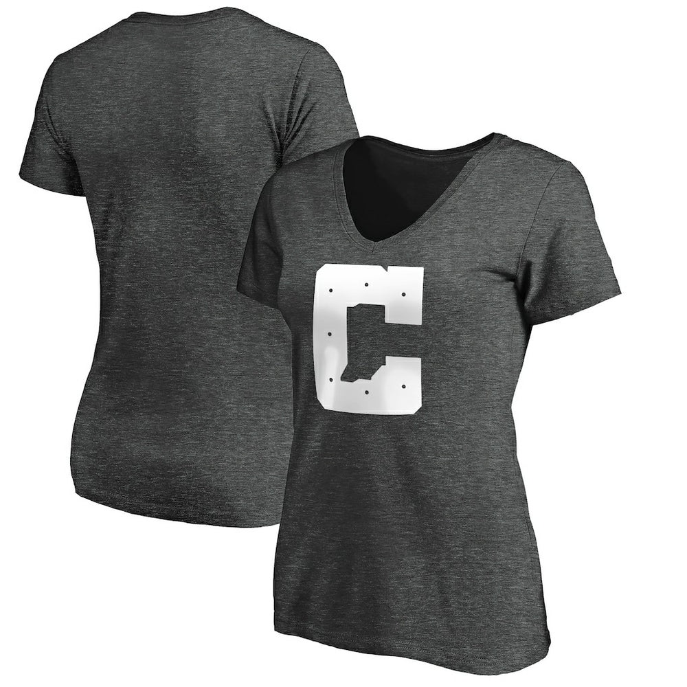 Indianapolis Colts Women's Secondary Logo V-Neck T-Shirt Heather Gray | NFL