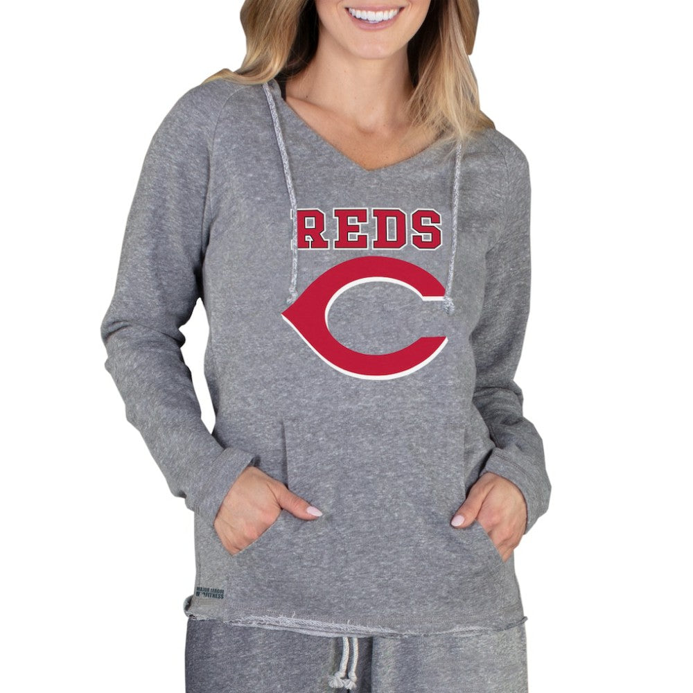 Cincinnati Reds Concepts Sport Women's Mainstream Terry Long Sleeve Hoodie Top - MLB