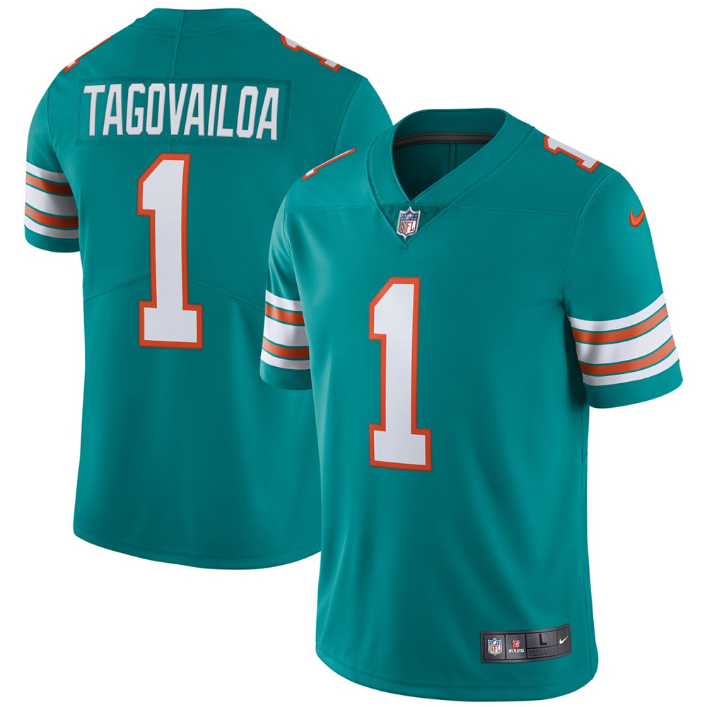 Tua Tagovailoa Miami Dolphins Alternate Vapor Limited Jersey Aqua | Nike for Sale