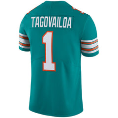 Tua Tagovailoa Miami Dolphins Alternate Vapor Limited Jersey Aqua | Nike for Sale
