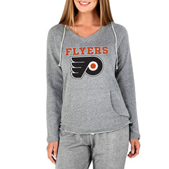 Philadelphia Flyers Concepts Sport Women's Mainstream Terry Tri-Blend Long Sleeve Hooded Top - Gray - NHL