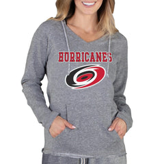 Carolina Hurricanes Concepts Sport Women's Mainstream Terry Tri-Blend Long Sleeve Hooded Top - Gray - NHL