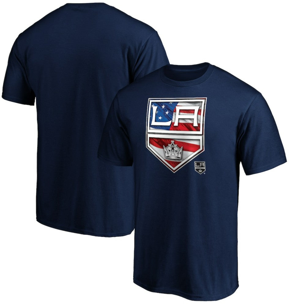 Los Angeles Kings Banner Wave Logo T-Shirt - Navy - NHL