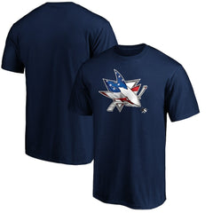 San Jose Sharks Banner Wave Logo T-Shirt - Navy - NHL