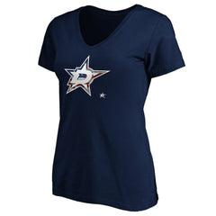 Dallas Stars Women's Banner Wave Logo V-Neck T-Shirt T-Shirt - Navy - NHL