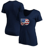 Philadelphia Flyers Women's Banner Wave Logo V-Neck T-Shirt T-Shirt - Navy - NHL