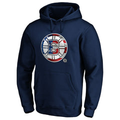 Boston Bruins Banner Wave Logo Pullover Hoodie - Navy - NHL