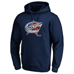 Columbus Blue Jackets Banner Wave Logo Pullover Hoodie - Navy - NHL