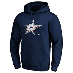 Dallas Stars Banner Wave Logo Pullover Hoodie - Navy - NHL
