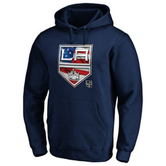 Los Angeles Kings Banner Wave Logo Pullover Hoodie - Navy - NHL