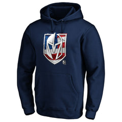 Vegas Golden Knights Banner Wave Logo Pullover Hoodie - Navy - NHL