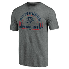 Pittsburgh Penguins Team Freedom Tri-Blend T-Shirt - Heathered Gray - NHL