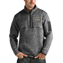 Los Angeles Chargers Antigua Fortune Quarter-Zip Pullover Jacket Heather Charcoal | NFL